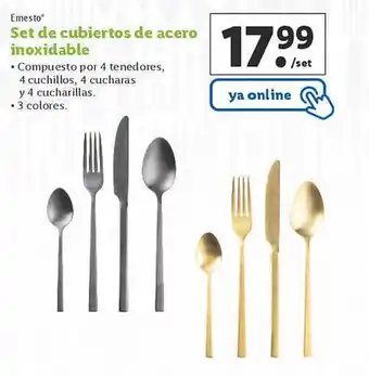 Lidl Ernesto set de cubiertos de acero inoxidable oferta