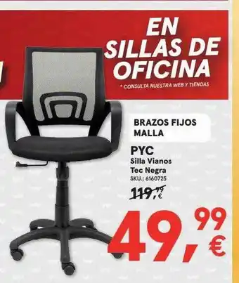 Worten Brazos fijos malla pyc silla vianos tec negra oferta