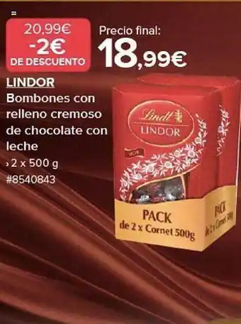 Costco Lindor bombones con relleno cremoso de chocoalte con leche oferta
