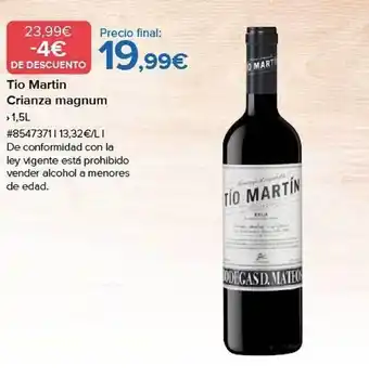 Costco Tio martin crianza magnum oferta