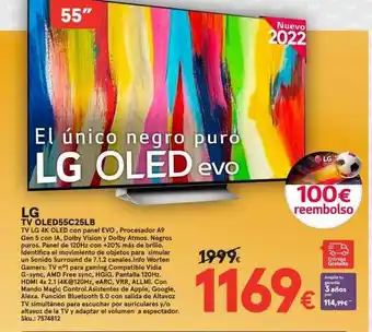 Worten Lg tv oled55c25lb oferta