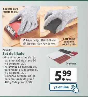 Lidl Perkside set de lijado oferta