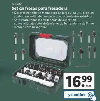 Lidl Parkside set de fresas para fresadora oferta