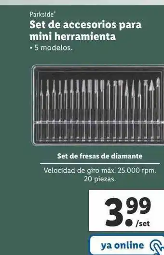 Lidl Parkside set de accesorios para mini herramienta oferta