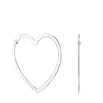 Tous Pendientes aro corazón de plata silueta oferta