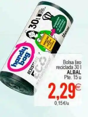 Plenus Supermercados Bolsa lixo reciclada albal pte. oferta