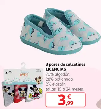 Alcampo 3 pares de calcetines Licencias oferta
