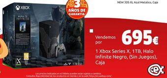 CeX 1 xbox series x, 1tb, halo infinite negro, (sin juegos), caja oferta