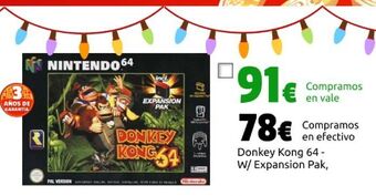 CeX Donkey kong 64 - w/ expansion pak oferta