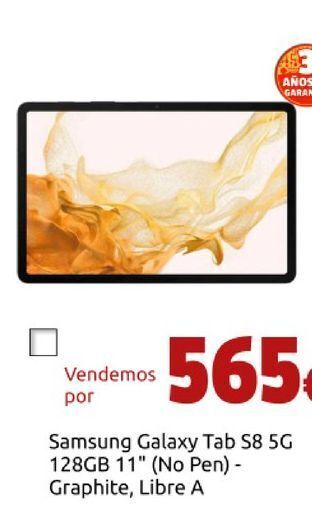 CeX Samsung galaxy tab s8 5g 128gb 11" (no pen) - graphite, libre a oferta