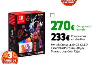 CeX Switch consola, 64gb oled escarlata/púrpura +rojo/ morado joy-con, caja oferta
