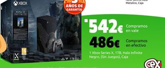 CeX 1 xbox series x, 1tb, halo infinite negro, (sin juegos), caja oferta