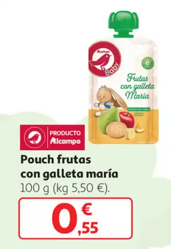 Alcampo Pouch frutas con galleta maría 100g oferta