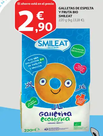 Alcampo Galletas de Espelta Y Fruta Bio Smileat 220g oferta
