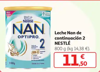 Alcampo Leche Nan de continuación 2 Nestlé 800g oferta