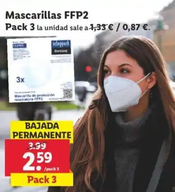 Lidl Mascarillas FFP2 Pack 3 oferta