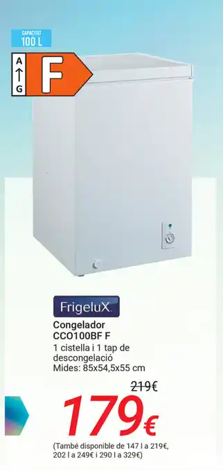 Carrefour Frigelux Congelador CCO100BF F descongelació 85x54, 5x55 cm oferta