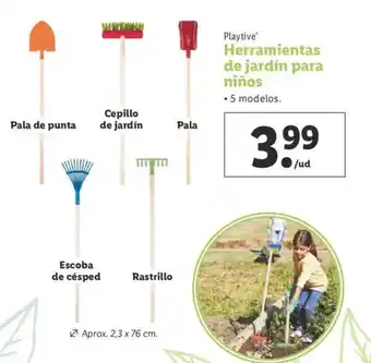Lidl Playtive Herramientas de jardin para niños 5 modelos Aprox. 2,3 x 76cm oferta