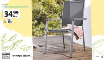 Lidl Florabest Silla apilable de aluminio Aprox. 61 x 99 x 66 cm oferta