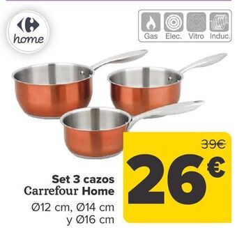 Carrefour Set 3 cazos carrefour home oferta