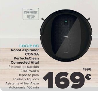 Carrefour Cecotec robot aspirador conga perfect&clean connected vital oferta