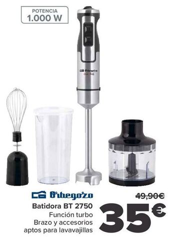 Carrefour Orbegozo batidora bt 2750 oferta
