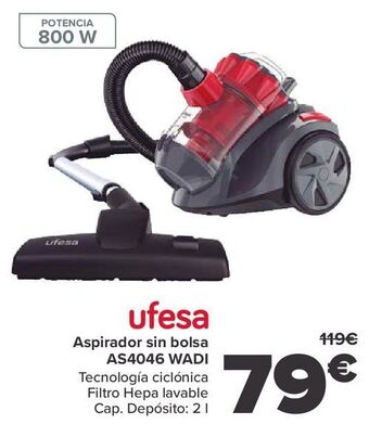 Carrefour Ufesa aspirador sin bolsa as4046 wadi oferta