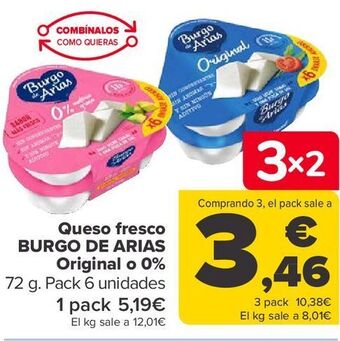 Carrefour Queso fresco burgo de arias original o 0% oferta