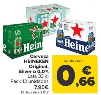 Carrefour Cerveza heineken original, silver o 0,0% oferta