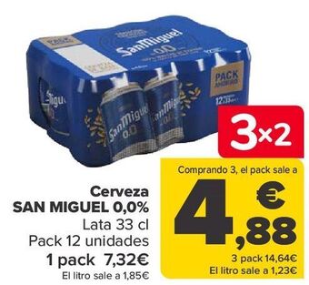 Carrefour Cerveza san miguel 0,0% oferta
