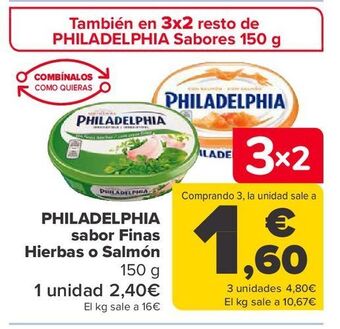 Carrefour Philadelphia sabor finas hierbas o salmón oferta