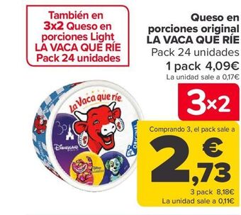 Carrefour Queso en porciones original la vaca que ríe oferta