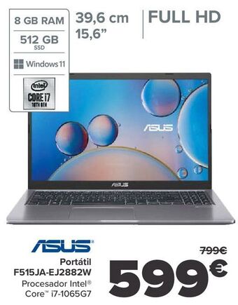 Carrefour Asus portátil f515ja-ej2882w oferta