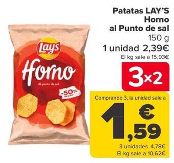 Carrefour Patatas lay's horno al punto de sal oferta