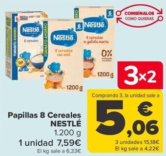 Carrefour Papillas 8 cereales nestlé oferta