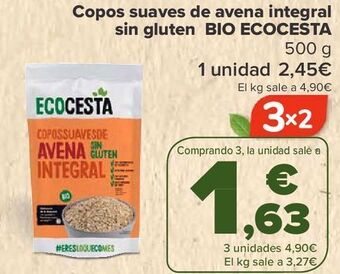Carrefour Copos suaves de avena integral sin gluten bio ecocesta oferta