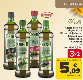Carrefour Aceite de oliva virgen extra picual, hojiblanca, arbequina o cornicabra coosur oferta