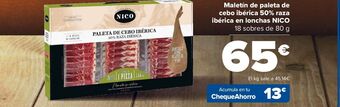Carrefour Maletín de paleta de cebo ibérica 50% raza ibérica en lonchas nico oferta