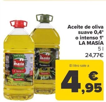 Carrefour Aceite de oliva suave 0,4º o intenso 1º la masía oferta