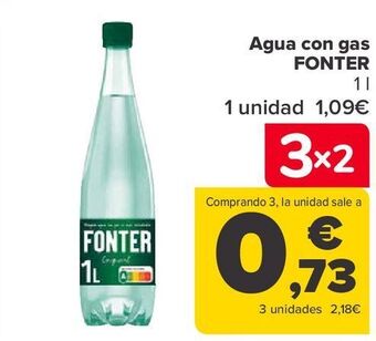 Carrefour Agua con gas fonter oferta