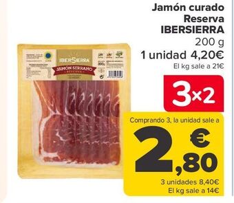 Carrefour Jamón curado reserva ibersierra oferta