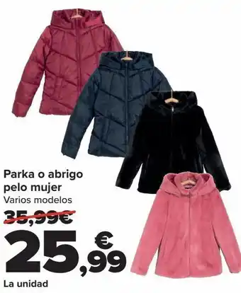 Carrefour Parka o abrigo pelo mujer oferta