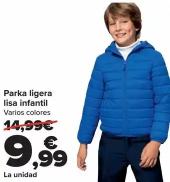 Carrefour Parka ligera lisa infantil oferta