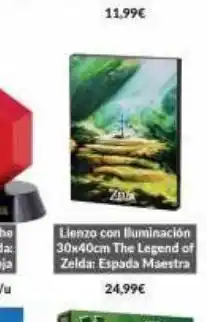 Lienzo con iluminación 30x40cm the legend of zelda: espada maestra 24,99€