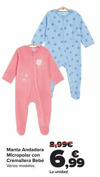 Carrefour Manta andadora micropolar con cremallera bebé oferta