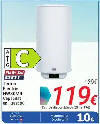 Carrefour NEW Pol Termo Elèctric NW80MR 80L oferta