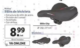 Lidl Wittkop Sillín de bicicleta 252 x 217 mm oferta