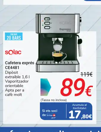 Carrefour solac Cafetera exprés CE4481 1.6 l oferta