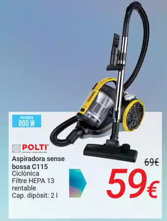Carrefour Polti Aspiradora sense bossa C115 oferta