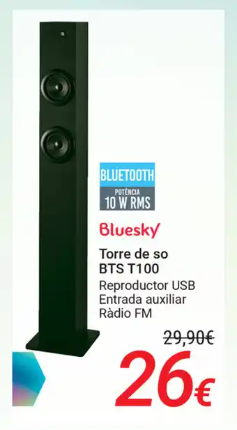 Carrefour Bluesky Torre de so BTS T100 oferta